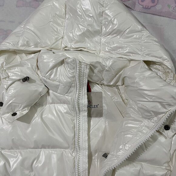 Moncler White Zip-Up Hooded Down Jacket - Picture 7 of 12